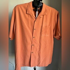 Tommy Bahama Men's Short-Sleeve Camp Shirt in Rust Orange